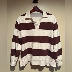 Z Supply Rugby Stripe Polo sweatshirt women’s large